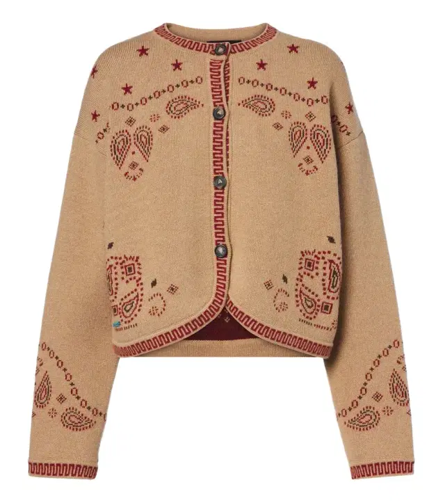 Bandana Jacquard wool and cashmere cardigan Bandana Jacquard wool and cashmere cardigan