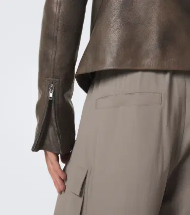 Rick Owens Release leather biker jacket | Thumbnail 4 Rick Owens Release leather biker jacket | Thumbnail 4