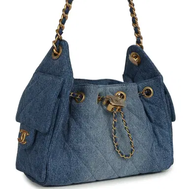 Chanel Chanel Mini 25 Hobo Bag Blue Washed Denim Antique Gold Hardware | Thumbnail 2 Chanel Chanel Mini 25 Hobo Bag Blue Washed Denim Antique Gold Hardware | Thumbnail 2
