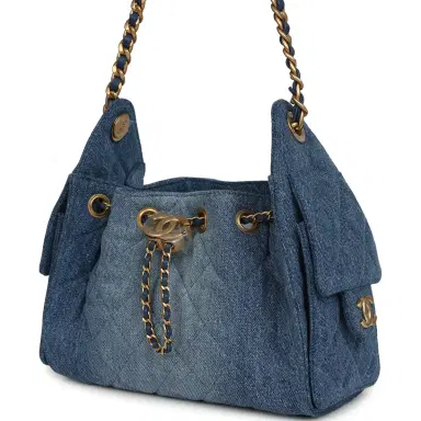 Chanel Chanel Mini 25 Hobo Bag Blue Washed Denim Antique Gold Hardware | Thumbnail 5 Chanel Chanel Mini 25 Hobo Bag Blue Washed Denim Antique Gold Hardware | Thumbnail 5