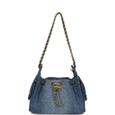 Chanel Chanel Mini 25 Hobo Bag Blue Washed Denim Antique Gold Hardware | Thumbnail 7 Chanel Chanel Mini 25 Hobo Bag Blue Washed Denim Antique Gold Hardware | Thumbnail 7