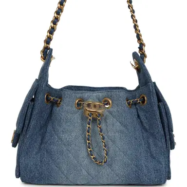 Chanel Chanel Mini 25 Hobo Bag Blue Washed Denim Antique Gold Hardware | Thumbnail 1 Chanel Chanel Mini 25 Hobo Bag Blue Washed Denim Antique Gold Hardware | Thumbnail 1