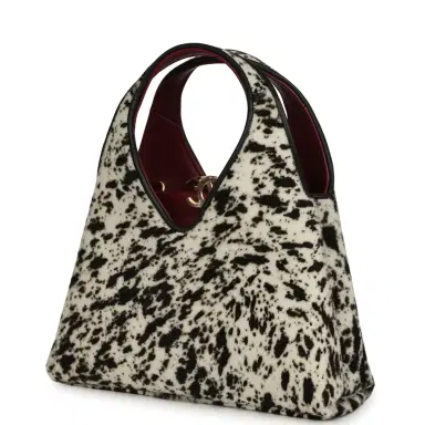 Chanel Chanel Small Chic Lady "Dalmatian Print" Shopping Bag Black, White Pony Hair Gold Hardware | Thumbnail 5 Chanel Chanel Small Chic Lady "Dalmatian Print" Shopping Bag Black, White Pony Hair Gold Hardware | Thumbnail 5