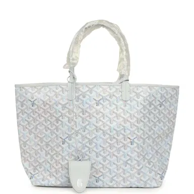 goyard Goyard Goyardine Polar Blue Saint Louis PM Tote Palladium Hardware | Thumbnail 1 goyard Goyard Goyardine Polar Blue Saint Louis PM Tote Palladium Hardware | Thumbnail 1