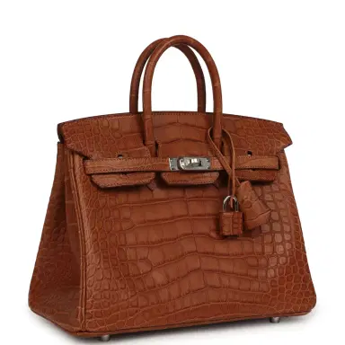 HERMÈS Hermes Birkin 25 Gold Matte Alligator Palladium Hardware | Thumbnail 2 HERMÈS Hermes Birkin 25 Gold Matte Alligator Palladium Hardware | Thumbnail 2