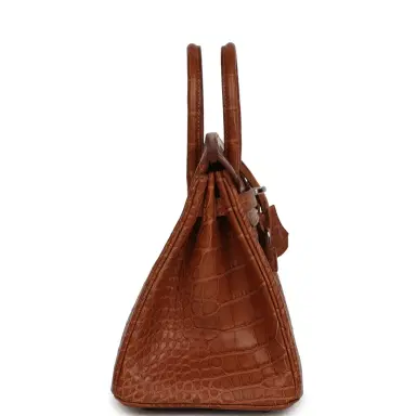 HERMÈS Hermes Birkin 25 Gold Matte Alligator Palladium Hardware | Thumbnail 3 HERMÈS Hermes Birkin 25 Gold Matte Alligator Palladium Hardware | Thumbnail 3