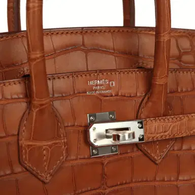 HERMÈS Hermes Birkin 25 Gold Matte Alligator Palladium Hardware | Thumbnail 7 HERMÈS Hermes Birkin 25 Gold Matte Alligator Palladium Hardware | Thumbnail 7