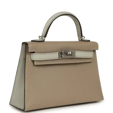 HERMÈS Hermes Special Order (HSS) Kelly Sellier 20 Gris Tourterelle, Gris Perle Chevre Mysore Palladium Hardware | Thumbnail 2 HERMÈS Hermes Special Order (HSS) Kelly Sellier 20 Gris Tourterelle, Gris Perle Chevre Mysore Palladium Hardware | Thumbnail 2