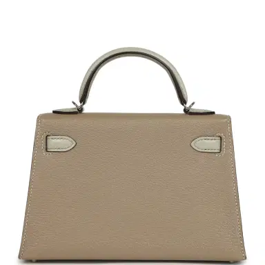 HERMÈS Hermes Special Order (HSS) Kelly Sellier 20 Gris Tourterelle, Gris Perle Chevre Mysore Palladium Hardware | Thumbnail 4 HERMÈS Hermes Special Order (HSS) Kelly Sellier 20 Gris Tourterelle, Gris Perle Chevre Mysore Palladium Hardware | Thumbnail 4