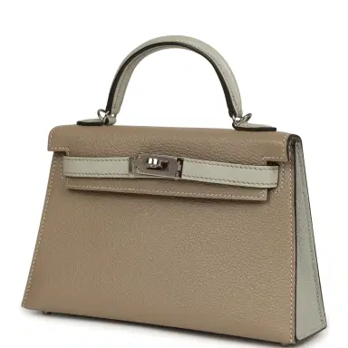 HERMÈS Hermes Special Order (HSS) Kelly Sellier 20 Gris Tourterelle, Gris Perle Chevre Mysore Palladium Hardware | Thumbnail 5 HERMÈS Hermes Special Order (HSS) Kelly Sellier 20 Gris Tourterelle, Gris Perle Chevre Mysore Palladium Hardware | Thumbnail 5