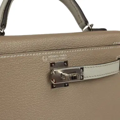HERMÈS Hermes Special Order (HSS) Kelly Sellier 20 Gris Tourterelle, Gris Perle Chevre Mysore Palladium Hardware | Thumbnail 7 HERMÈS Hermes Special Order (HSS) Kelly Sellier 20 Gris Tourterelle, Gris Perle Chevre Mysore Palladium Hardware | Thumbnail 7