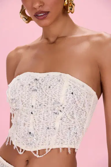 PatBo PEARL MESH EMBROIDERED TOP | Thumbnail 2 PatBo PEARL MESH EMBROIDERED TOP | Thumbnail 2