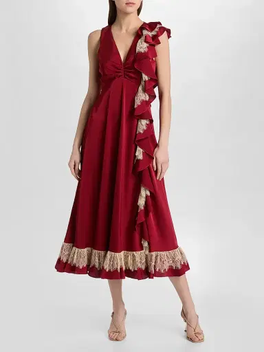 Cinq à Sept Women's Esme Satin Minna Dress - Berrywine Gardenia - Size 16 | Thumbnail 2 Cinq à Sept Women's Esme Satin Minna Dress - Berrywine Gardenia - Size 16 | Thumbnail 2