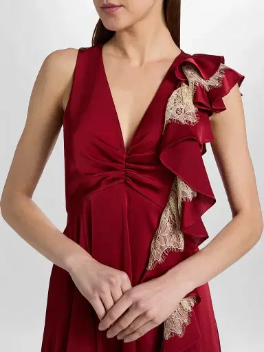 Cinq à Sept Women's Esme Satin Minna Dress - Berrywine Gardenia - Size 16 | Thumbnail 6 Cinq à Sept Women's Esme Satin Minna Dress - Berrywine Gardenia - Size 16 | Thumbnail 6