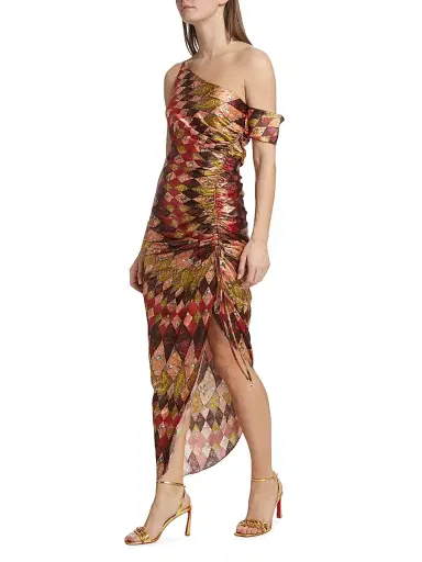Cinq à Sept Women's Elliana Asymmetric Silk Midi-Dress - Pale Rose Multi | Thumbnail 4 Cinq à Sept Women's Elliana Asymmetric Silk Midi-Dress - Pale Rose Multi | Thumbnail 4
