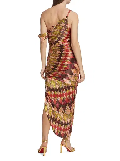 Cinq à Sept Women's Elliana Asymmetric Silk Midi-Dress - Pale Rose Multi | Thumbnail 5 Cinq à Sept Women's Elliana Asymmetric Silk Midi-Dress - Pale Rose Multi | Thumbnail 5