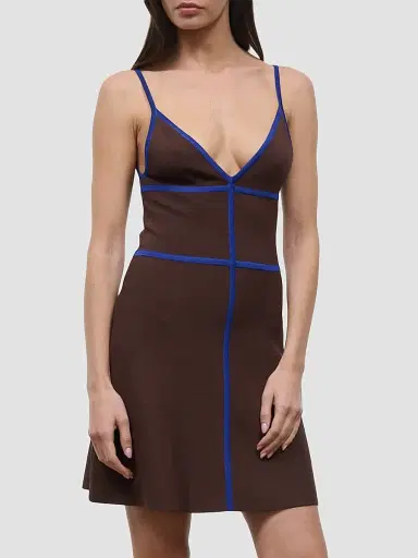 STAUD Women's Jaquelin Bonded Mini Dress - Espresso Cobalt | Thumbnail 3 STAUD Women's Jaquelin Bonded Mini Dress - Espresso Cobalt | Thumbnail 3