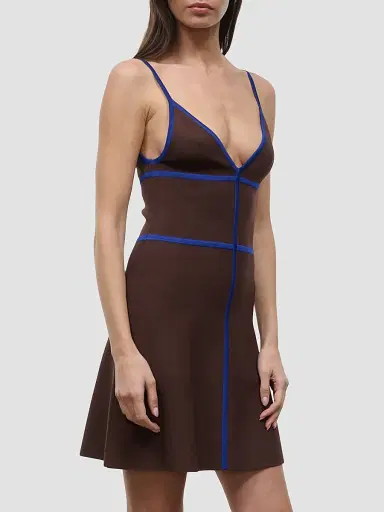 STAUD Women's Jaquelin Bonded Mini Dress - Espresso Cobalt | Thumbnail 4 STAUD Women's Jaquelin Bonded Mini Dress - Espresso Cobalt | Thumbnail 4