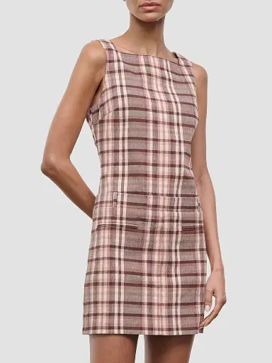 Staud Women's Shea Plais Linen-Blend Mini Dress | Thumbnail 3 Staud Women's Shea Plais Linen-Blend Mini Dress | Thumbnail 3