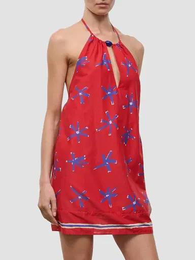 Staud Women's Dani Linen Halter Mini Dress | Thumbnail 4 Staud Women's Dani Linen Halter Mini Dress | Thumbnail 4