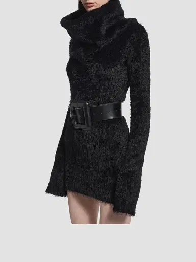 Balenciaga Women's Belted Mini Dress - Black | Thumbnail 3 Balenciaga Women's Belted Mini Dress - Black | Thumbnail 3
