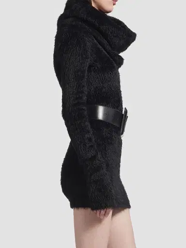 Balenciaga Women's Belted Mini Dress - Black | Thumbnail 4 Balenciaga Women's Belted Mini Dress - Black | Thumbnail 4