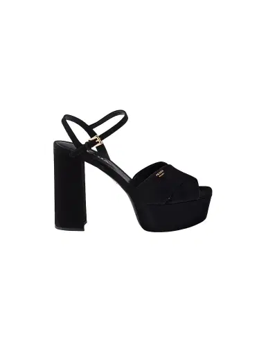 Prada Women's Suede Platform Sandals - Black - Size 5 | Thumbnail 1 Prada Women's Suede Platform Sandals - Black - Size 5 | Thumbnail 1