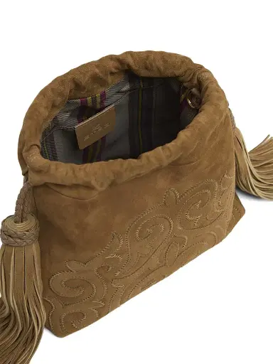Etro Women's Kalispera Extra-Small Suede Shoulder Bag | Thumbnail 4 Etro Women's Kalispera Extra-Small Suede Shoulder Bag | Thumbnail 4