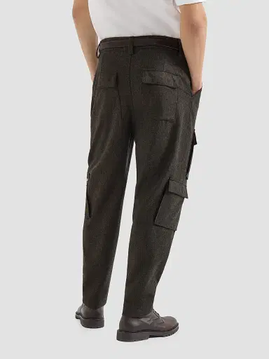 Brunello Cucinelli Men's Virgin Wool Flannel Trousers with Cargo Pockets | Thumbnail 4 Brunello Cucinelli Men's Virgin Wool Flannel Trousers with Cargo Pockets | Thumbnail 4