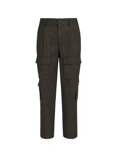 Brunello Cucinelli Men's Virgin Wool Flannel Trousers with Cargo Pockets | Thumbnail 1 Brunello Cucinelli Men's Virgin Wool Flannel Trousers with Cargo Pockets | Thumbnail 1