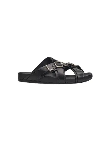 Loewe Men's Type Fussbett Leather Sandals - Black - Size 12 | Thumbnail 1 Loewe Men's Type Fussbett Leather Sandals - Black - Size 12 | Thumbnail 1