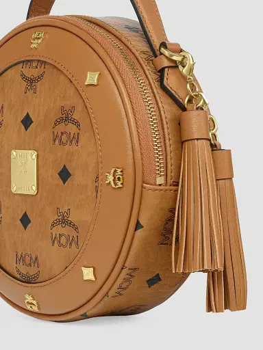 MCM Women's Pina Faux Visetos Leather Crossbody Bag - Cognac | Thumbnail 3 MCM Women's Pina Faux Visetos Leather Crossbody Bag - Cognac | Thumbnail 3