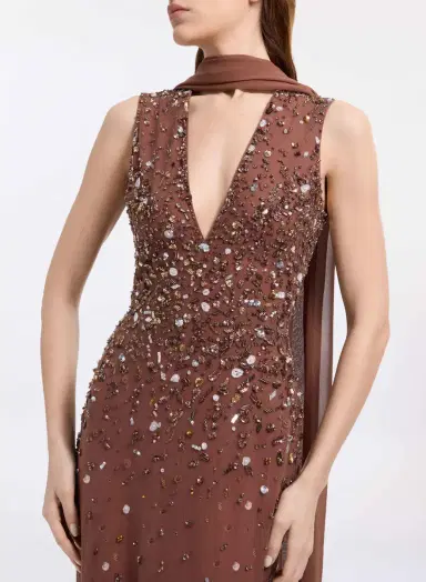 Elie Saab Bead Embroidered Long Dress | Thumbnail 7 Elie Saab Bead Embroidered Long Dress | Thumbnail 7