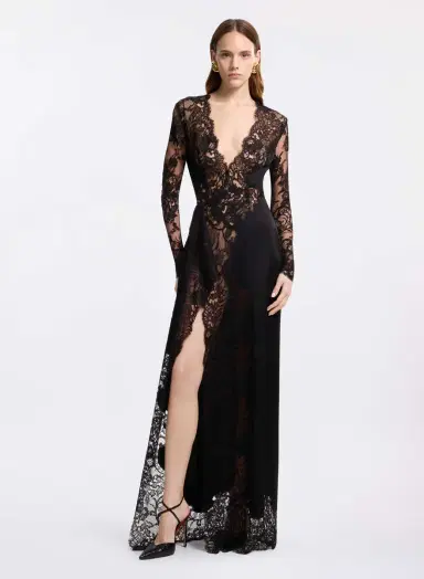 Elie Saab Envers Satin with Lace Dress | Thumbnail 2 Elie Saab Envers Satin with Lace Dress | Thumbnail 2