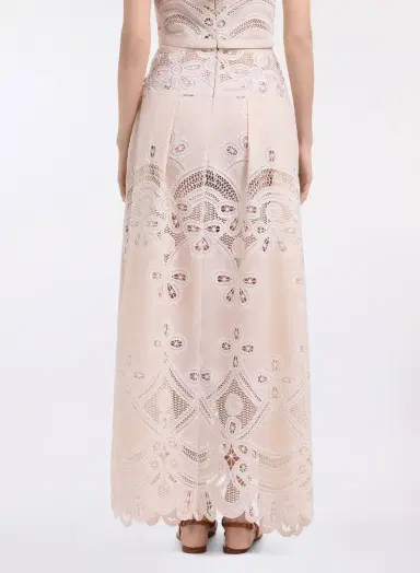Elie Saab Cotton Embroidered Skirt | Thumbnail 4 Elie Saab Cotton Embroidered Skirt | Thumbnail 4