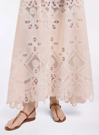Elie Saab Cotton Embroidered Skirt | Thumbnail 5 Elie Saab Cotton Embroidered Skirt | Thumbnail 5