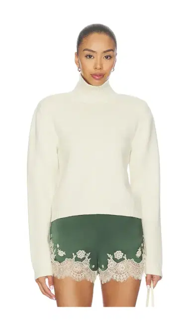 RÓHE Statement Shoulder Cropped Turtleneck Sweater | Thumbnail 1 RÓHE Statement Shoulder Cropped Turtleneck Sweater | Thumbnail 1