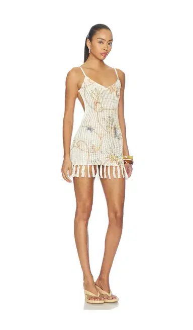 Tularosa Sinta Open Knit Fringe Mini Dress | Thumbnail 2 Tularosa Sinta Open Knit Fringe Mini Dress | Thumbnail 2