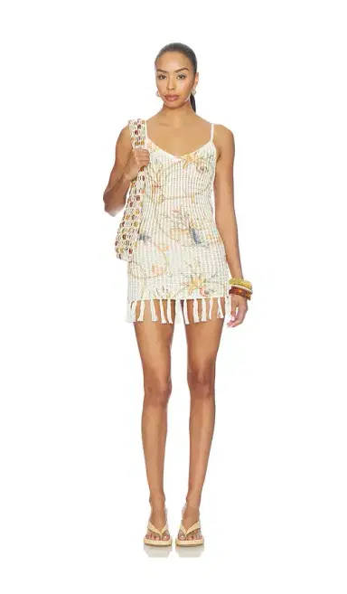 Tularosa Sinta Open Knit Fringe Mini Dress | Thumbnail 1 Tularosa Sinta Open Knit Fringe Mini Dress | Thumbnail 1