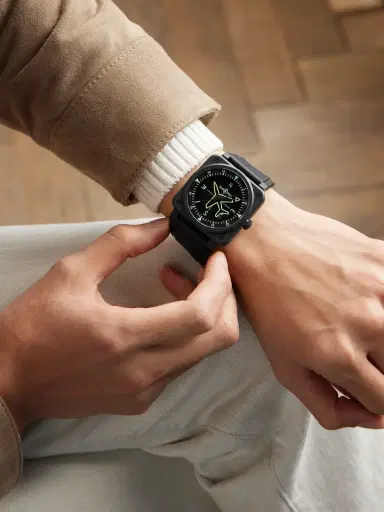 Bell & Ross BR 03 Gyrocompass Limited Edition Automatic Ceramic Watch, Ref. BR03A-CPS-CE/SRB - Men | Thumbnail 2 Bell & Ross BR 03 Gyrocompass Limited Edition Automatic Ceramic Watch, Ref. BR03A-CPS-CE/SRB - Men | Thumbnail 2