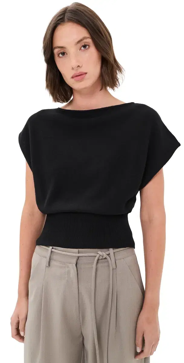 Cashmere Asymmetrical Top Black Cashmere Asymmetrical Top Black