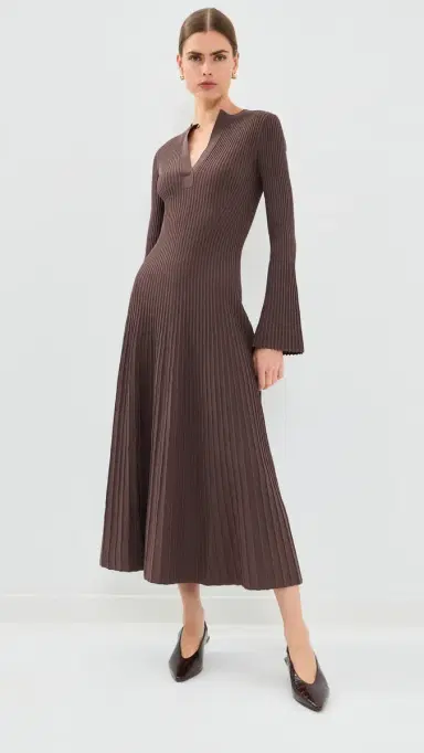SIMKHAI Genna Dress Chocolate | Thumbnail 2 SIMKHAI Genna Dress Chocolate | Thumbnail 2