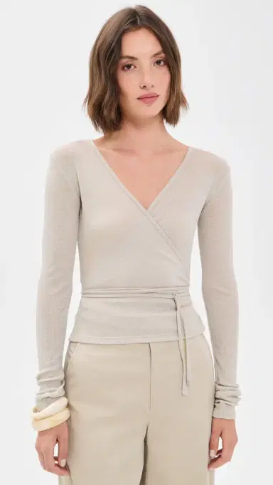 St. Agni Baby Wool Wrap Top oft Ash | Thumbnail 2 St. Agni Baby Wool Wrap Top oft Ash | Thumbnail 2