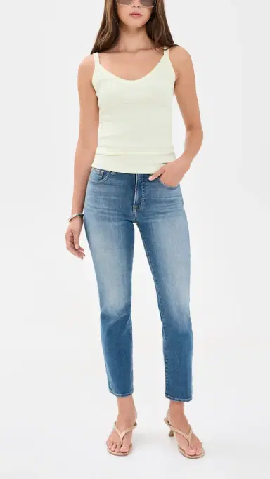 Good American Soft Tech Good Legs Straight Jeans Indigo137 | Thumbnail 5 Good American Soft Tech Good Legs Straight Jeans Indigo137 | Thumbnail 5