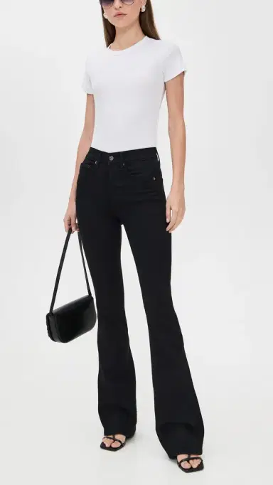 Veronica Beard Jean Beverly Flare Skinny Jeans Onyx | Thumbnail 5 Veronica Beard Jean Beverly Flare Skinny Jeans Onyx | Thumbnail 5
