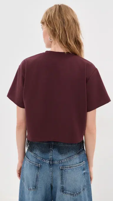 LE BOP Lace Hazel Cropped Tee Chocolate/Black | Thumbnail 3 LE BOP Lace Hazel Cropped Tee Chocolate/Black | Thumbnail 3