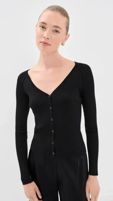SIMKHAI Darlene Cardigan Black | Thumbnail 2 SIMKHAI Darlene Cardigan Black | Thumbnail 2
