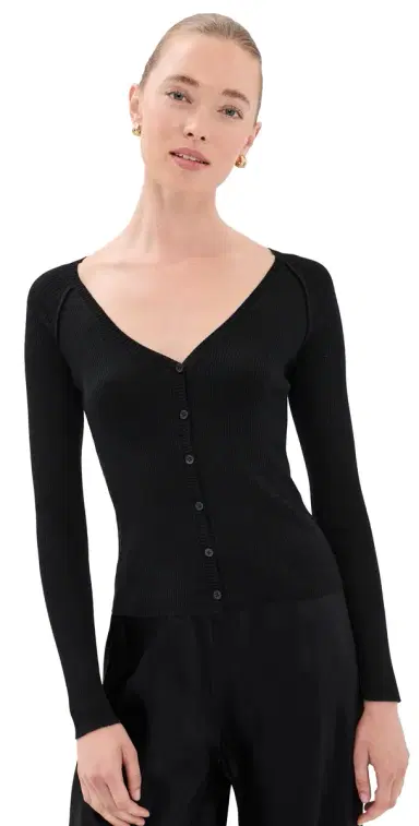 SIMKHAI Darlene Cardigan Black | Thumbnail 1 SIMKHAI Darlene Cardigan Black | Thumbnail 1
