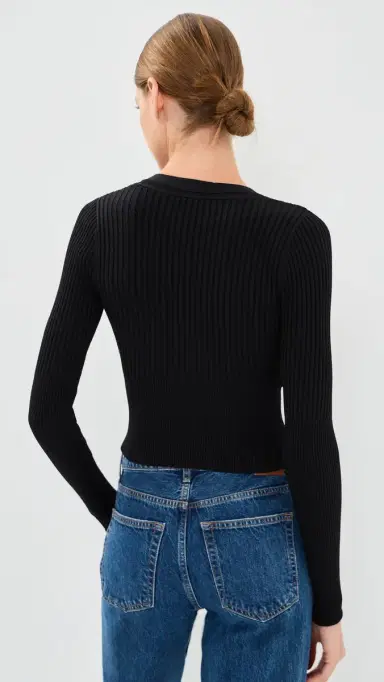 SIMKHAI Ailany hrunken Cardigan Black | Thumbnail 3 SIMKHAI Ailany hrunken Cardigan Black | Thumbnail 3