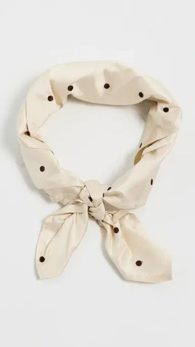 DONNI. The Taffetta Scarf Creme/Walnut Polka Dots One Size | Thumbnail 2 DONNI. The Taffetta Scarf Creme/Walnut Polka Dots One Size | Thumbnail 2